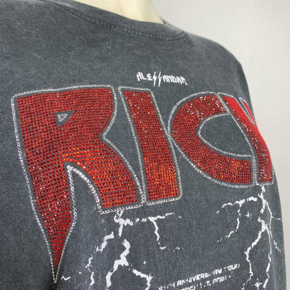 ALESSANDRA RICH Grey Anniversary 'Rich' Rock Tee - Picture 7 of 10